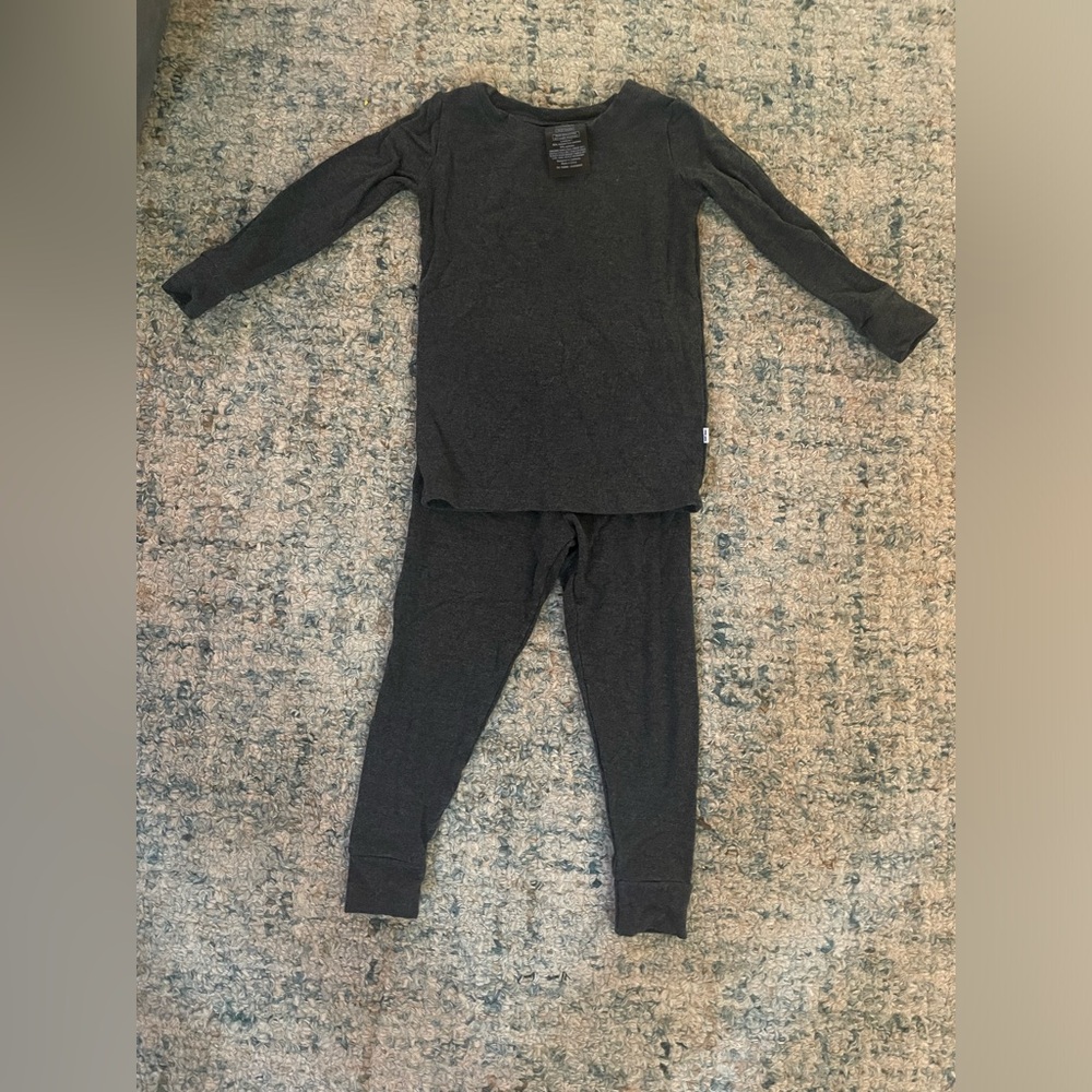 Little Sleepies Dark Heather Gray Two-Piece Pajama Set